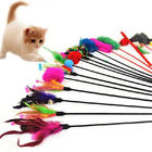 Varinha artificial colorida bonito da pena do brinquedo do gato, brinquedo do coletor do gato para o gatinho fornecedor