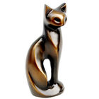 Urna dada forma da cor gato preto, estilo americano material de bronze do metal original das urnas do gato fornecedor