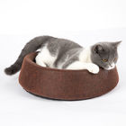 Torne mais pesado o logotipo personalizado do couro do plutônio da cor de Brown da cama do gato 270g material redondo macio fornecedor